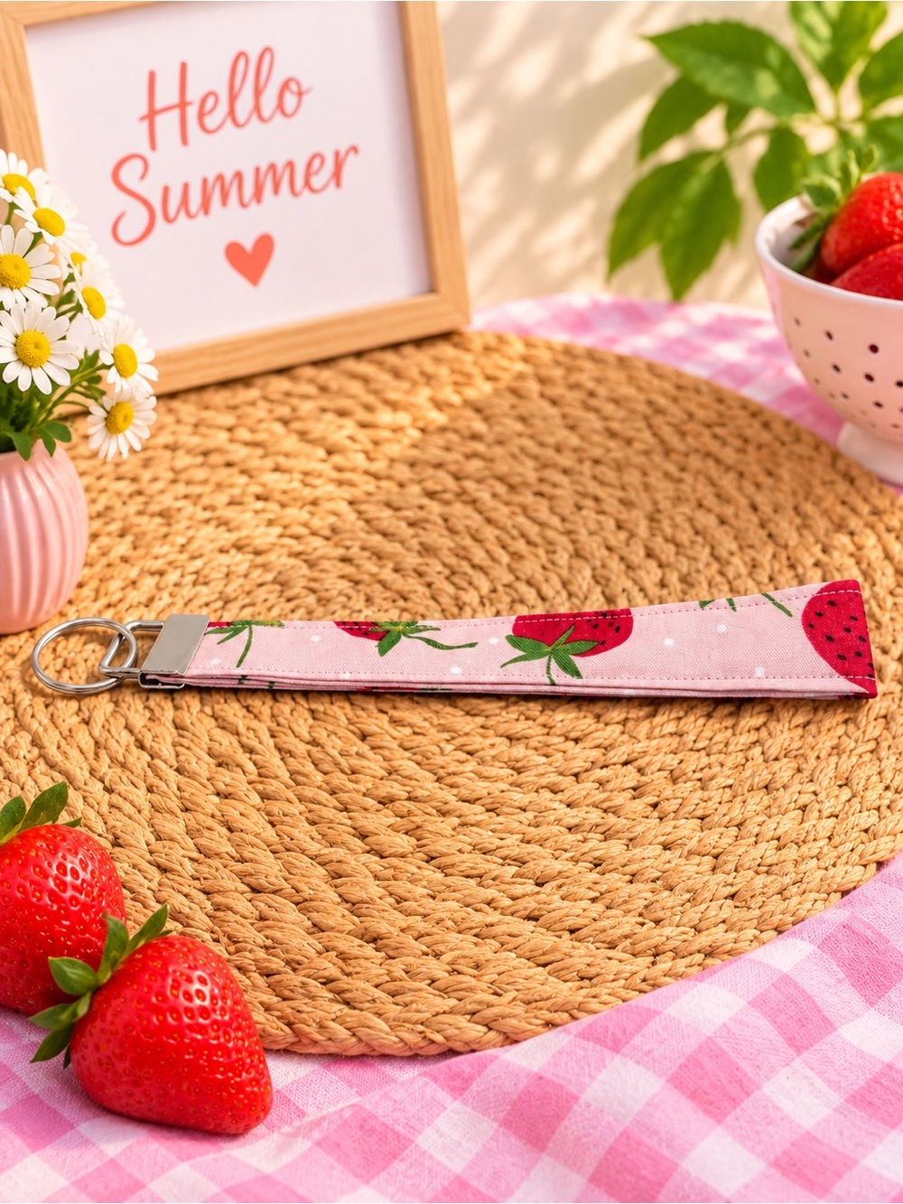 Strawberry Keychain Wristlet